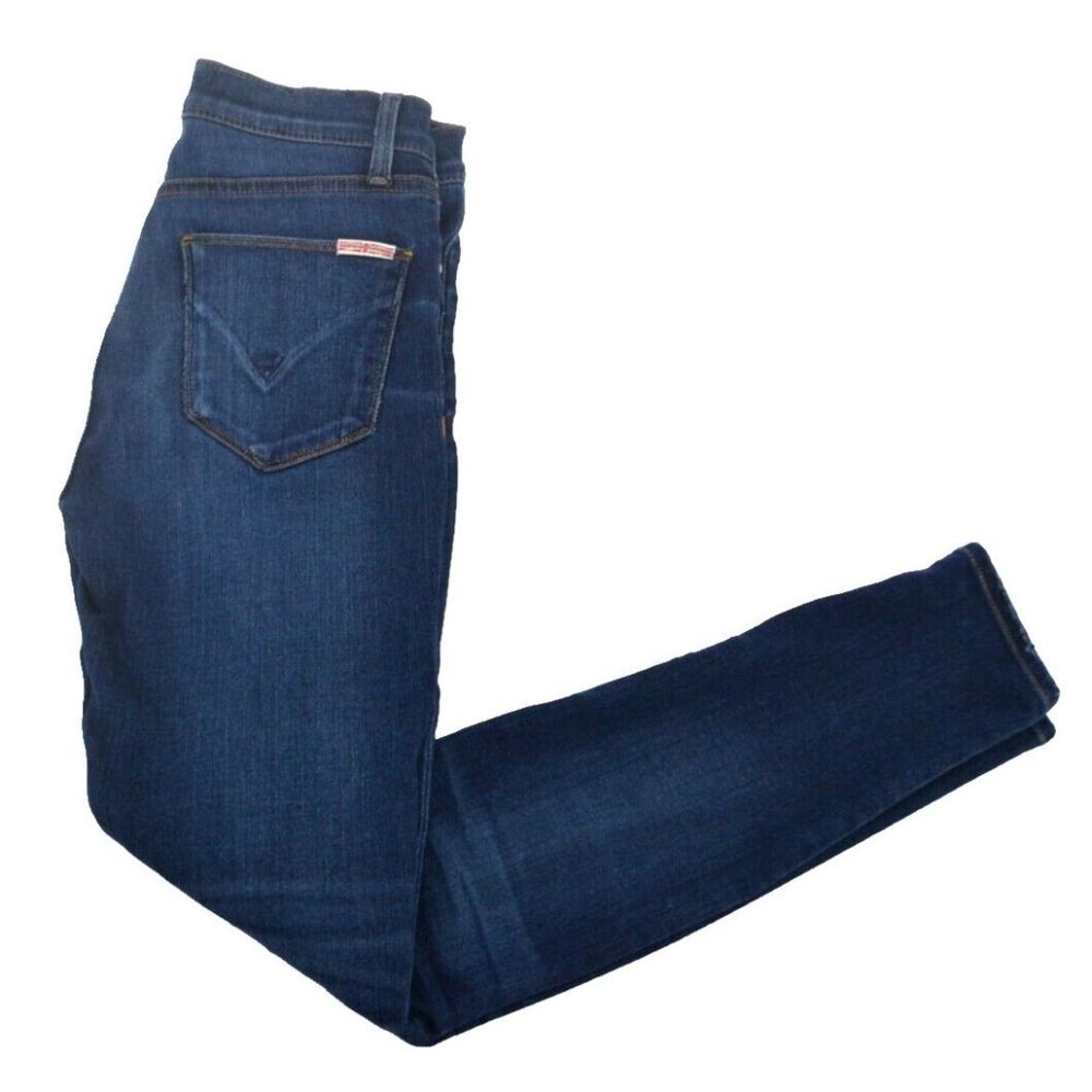 HUDSON Women's Nico Midrise Super Skinny Jeans SIZE 25 Dark‎ Wash